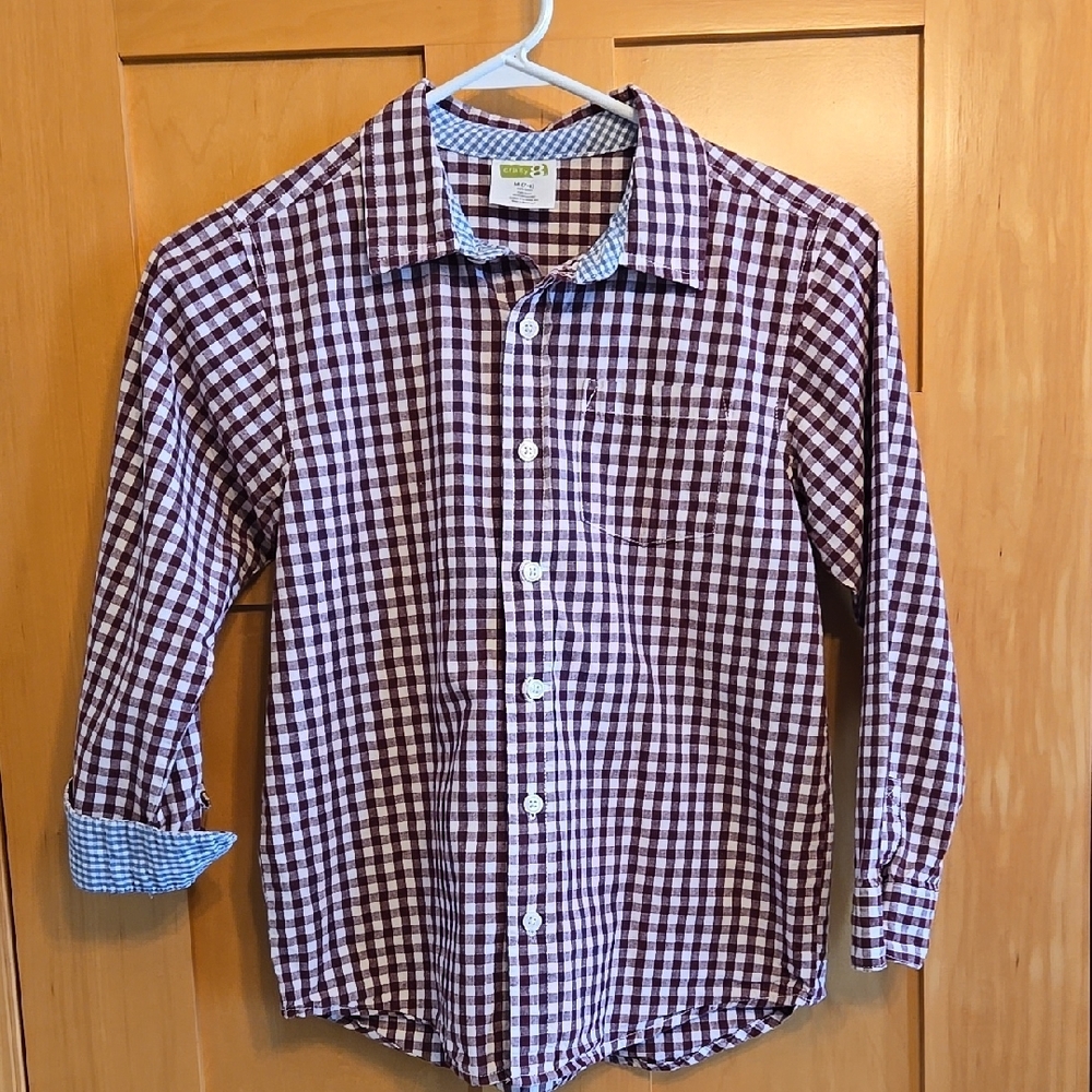 Crazy 8 Kid's Checkered Shirt in Maroon